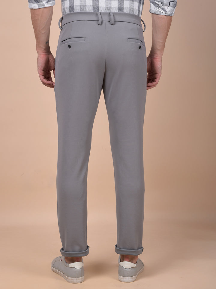 Sleek Silhouette Grey Knitted Trousers