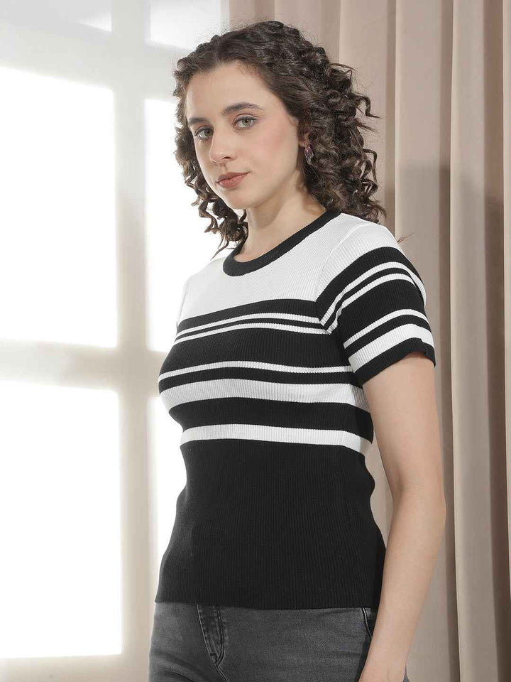 Black Horizontal Striped T-Shirt