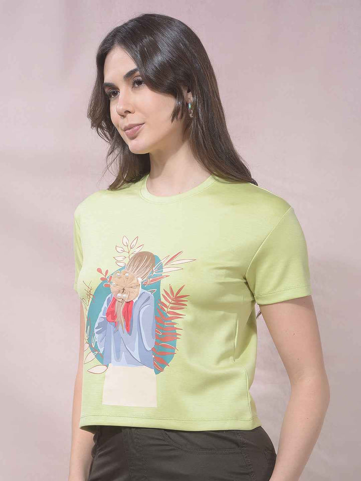 ZestLime Portrait Embellished T-Shirt
