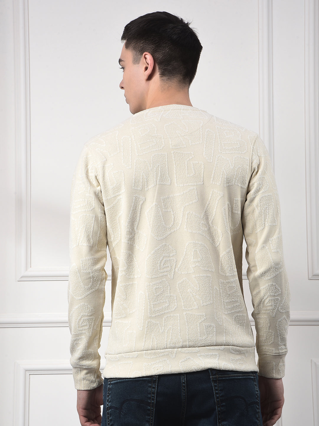 Beige Typographic Sweatshirt