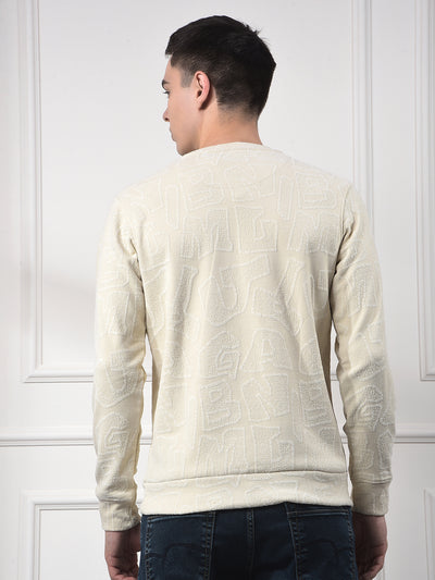 Beige Typographic Sweatshirt