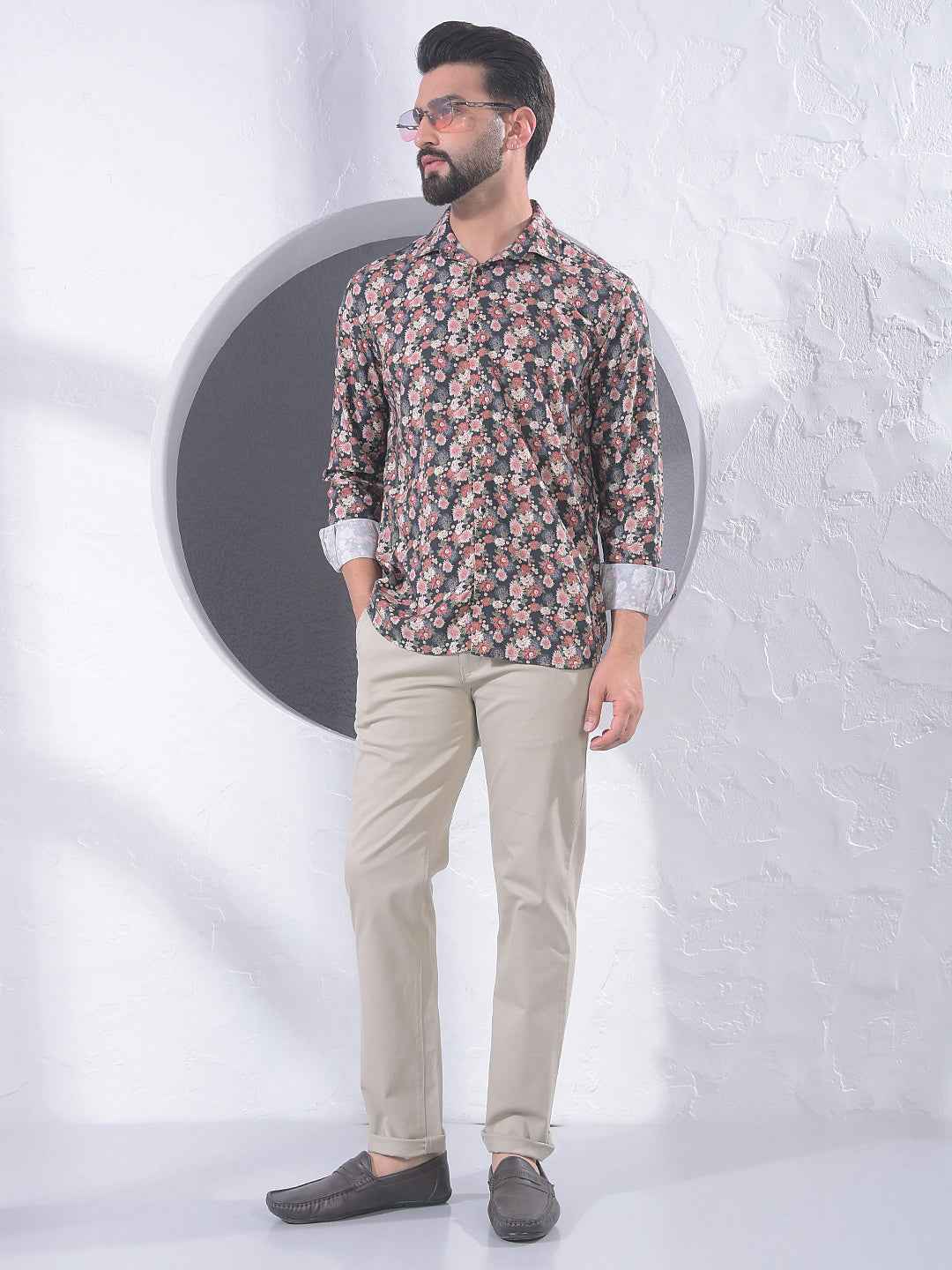 Multi-Color Floral Print Shirt