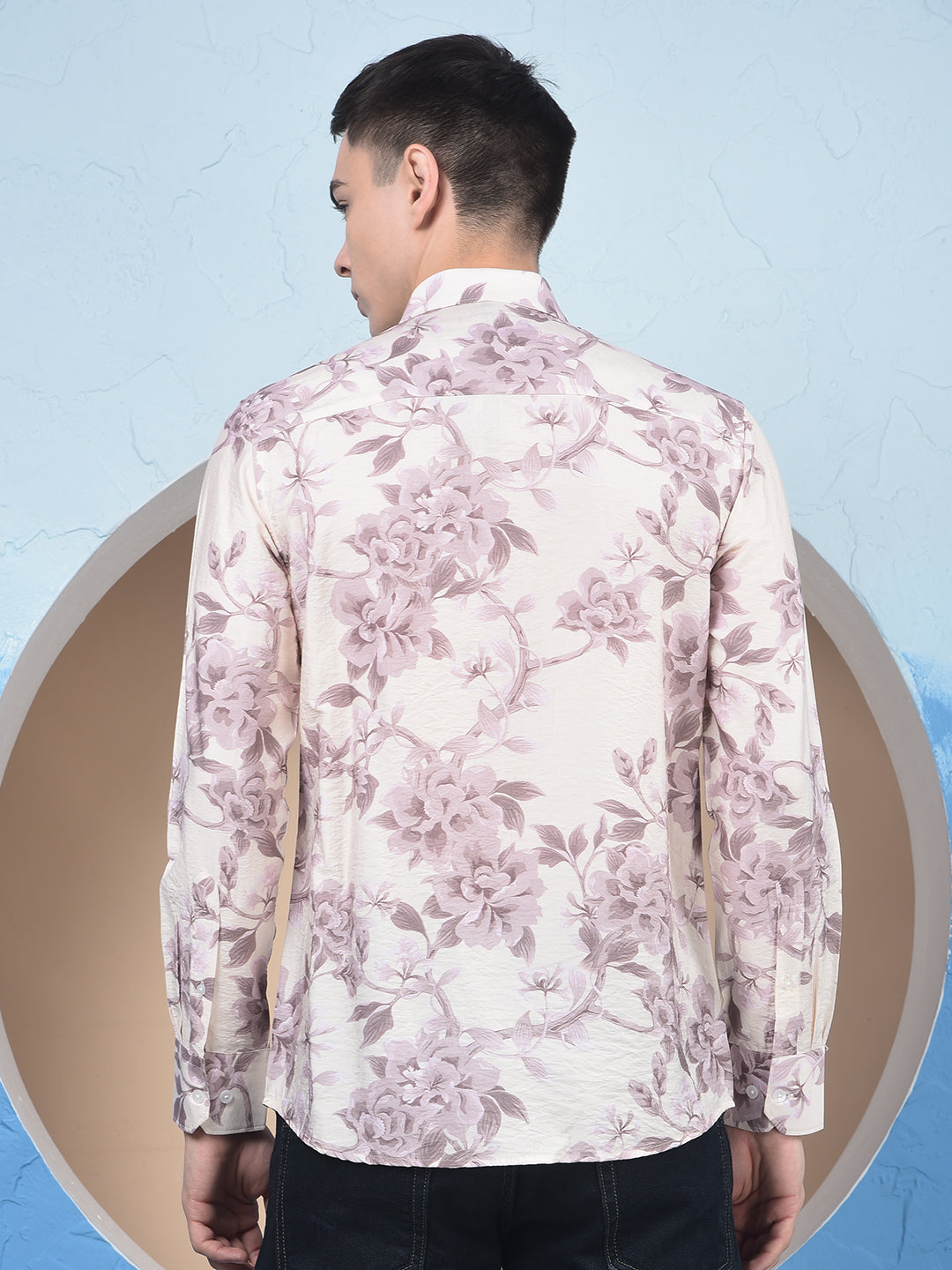 Purple Floral Print Shirt