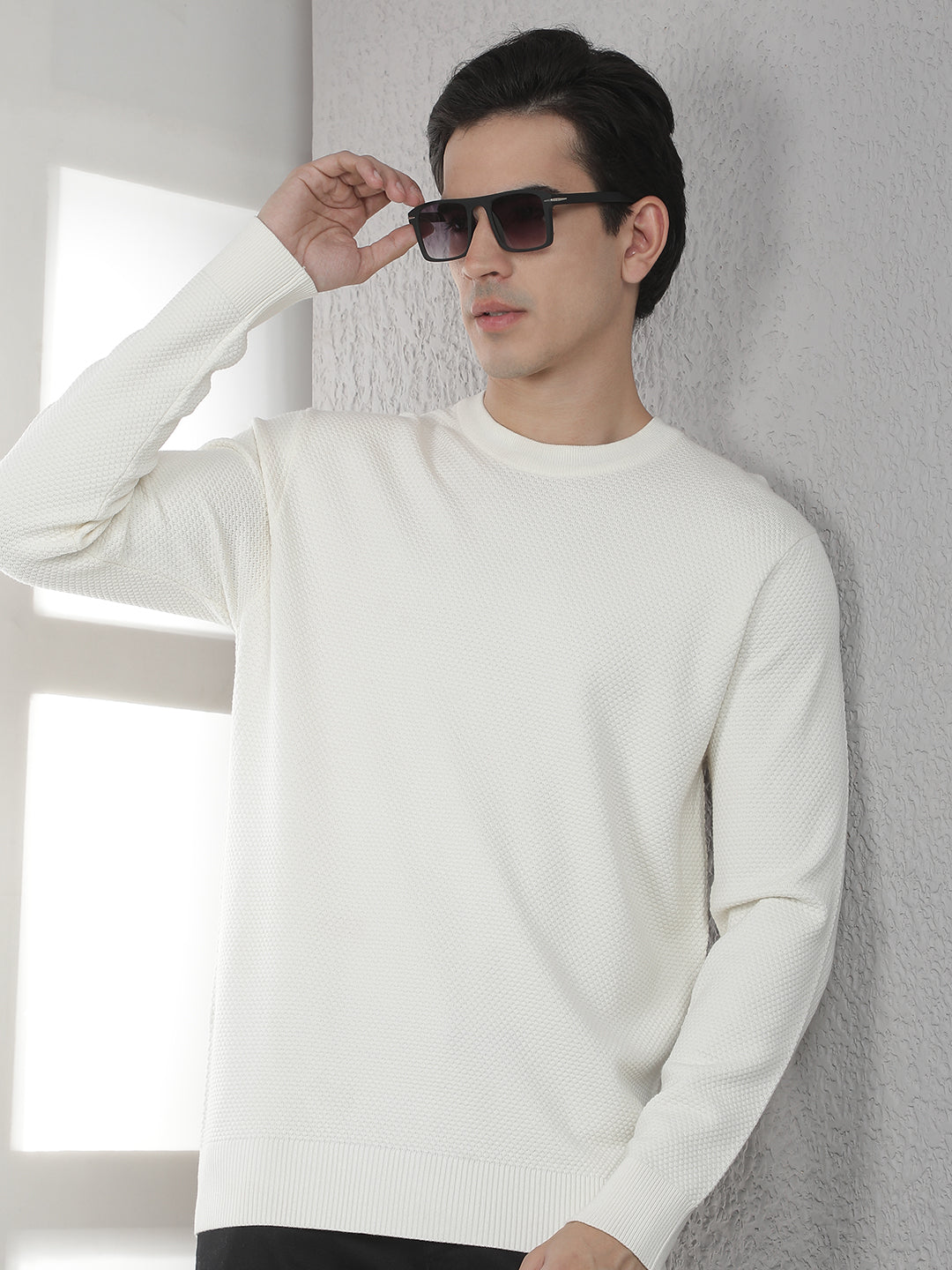 Off White Round Neck Sweater