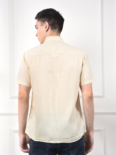 Pale Sand Half Sleeve Linen Shirt