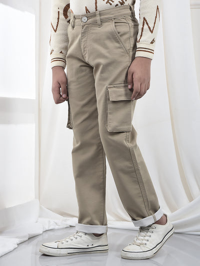 Urban Beige Baggy Cargo Jeans