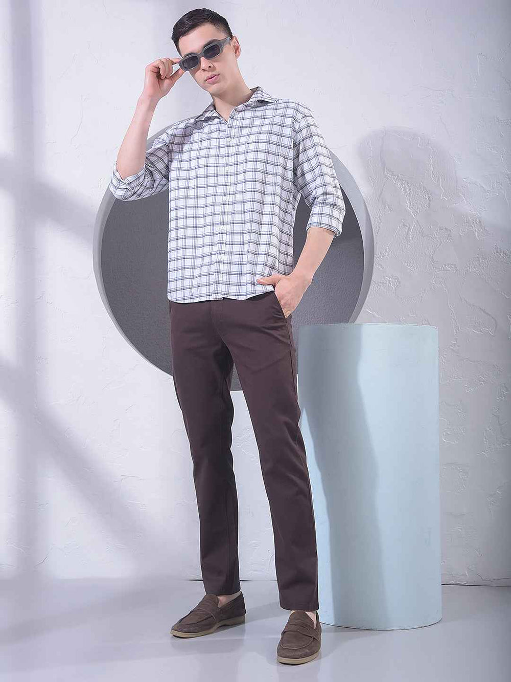 White Checked 100% Cotton Shirt