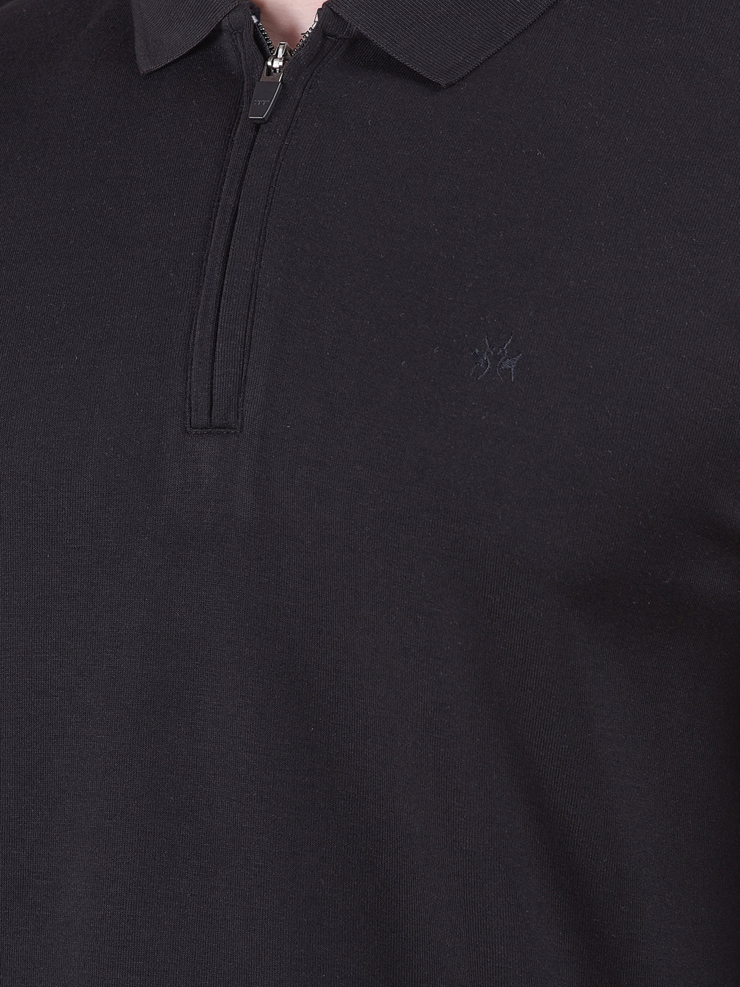 Black Polo-Neck Long-Sleeves T-Shirt