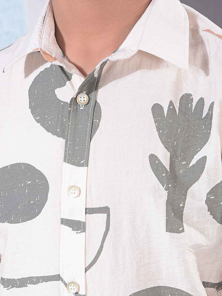 Green Abstract Print Shirt