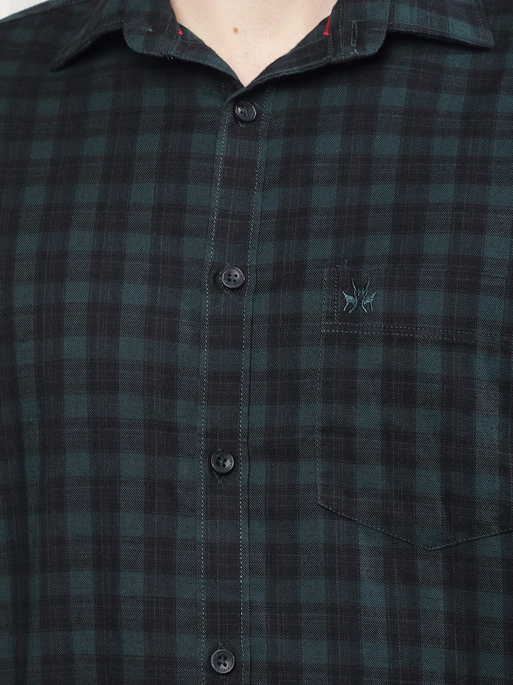 Green Checked 100% Cotton Shirt