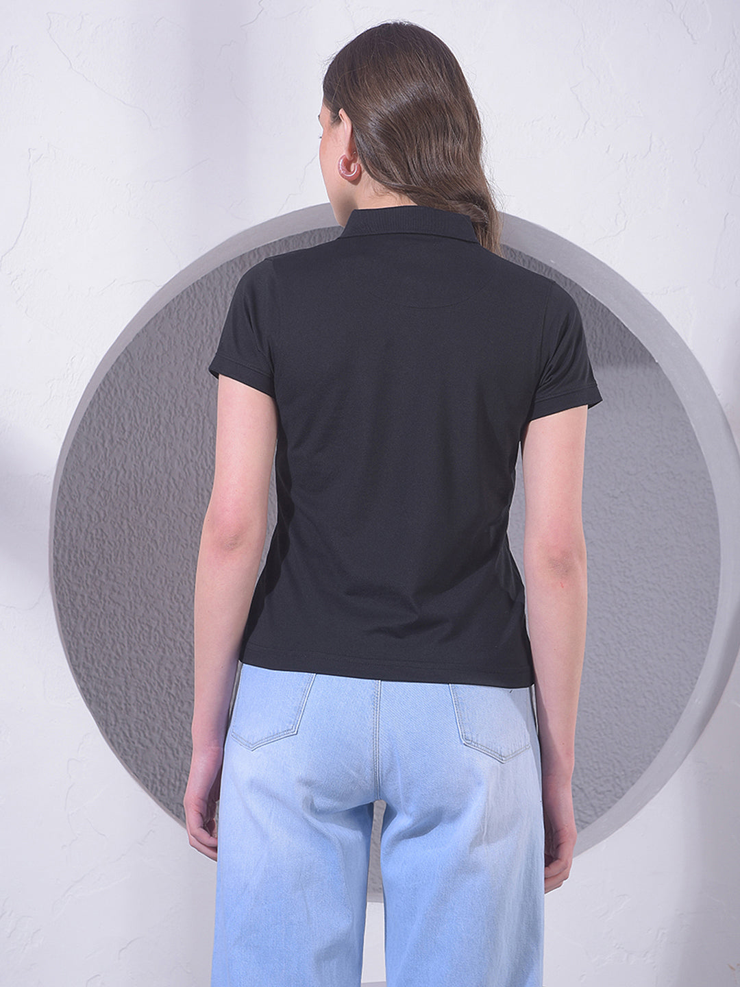 Black Polo Neck T-Shirt