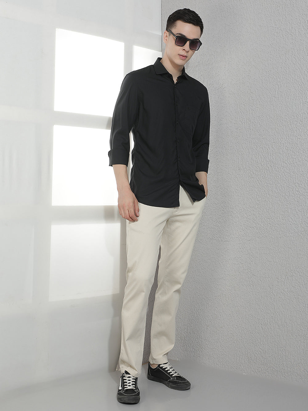 Sharp Jet Black Modal Shirt