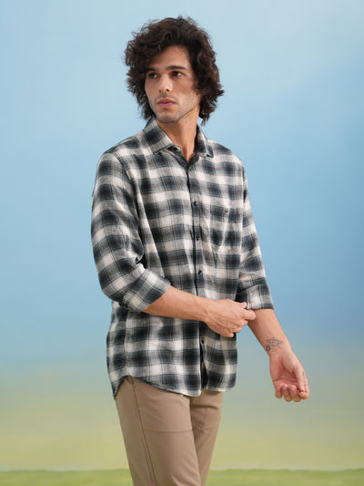 Green Checked Linen Shirt