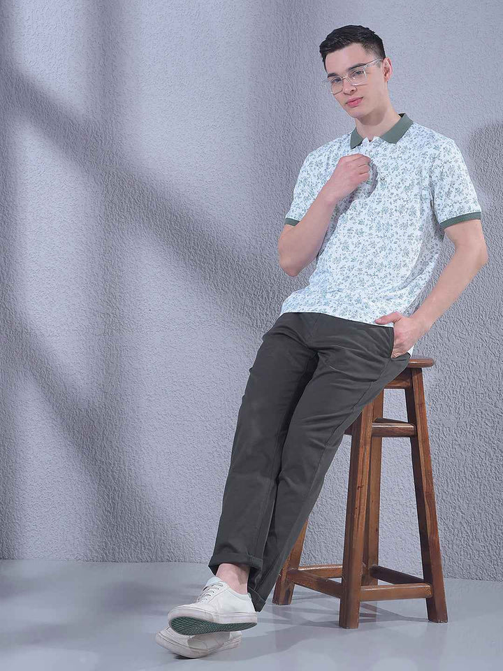 Green Floral Print T-Shirt