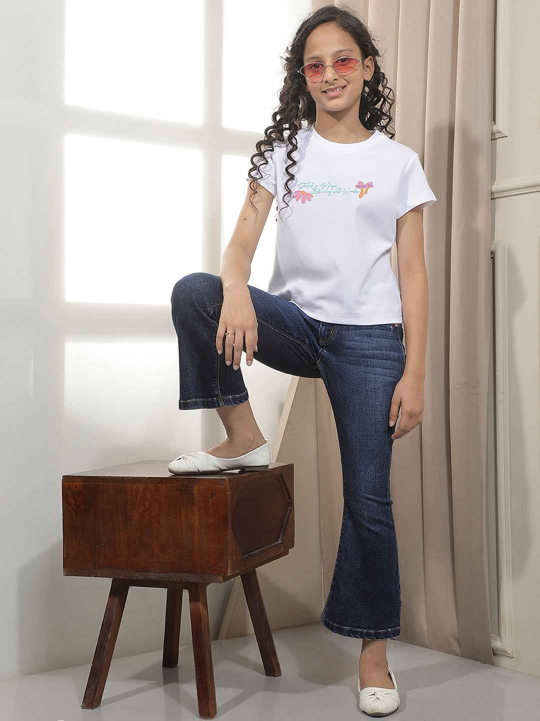 White Typographic Print T-Shirt