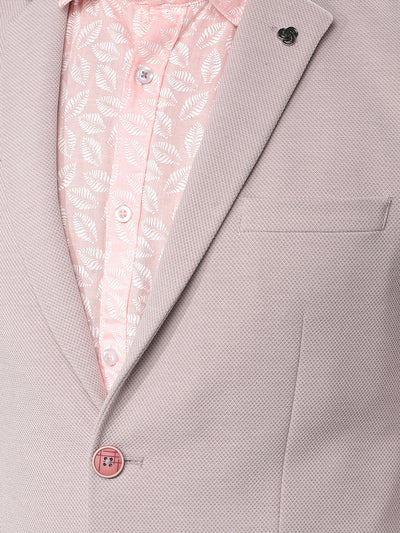 Pink Notched Lapel Single-Breasted Blazer