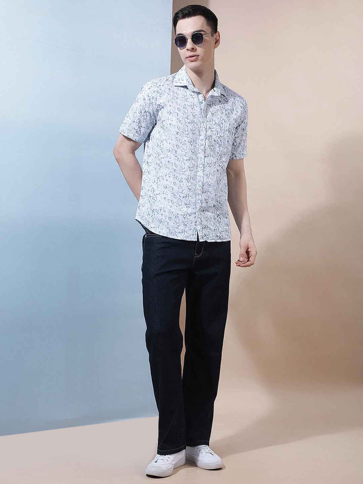 Fine Blue Printed Shirt
