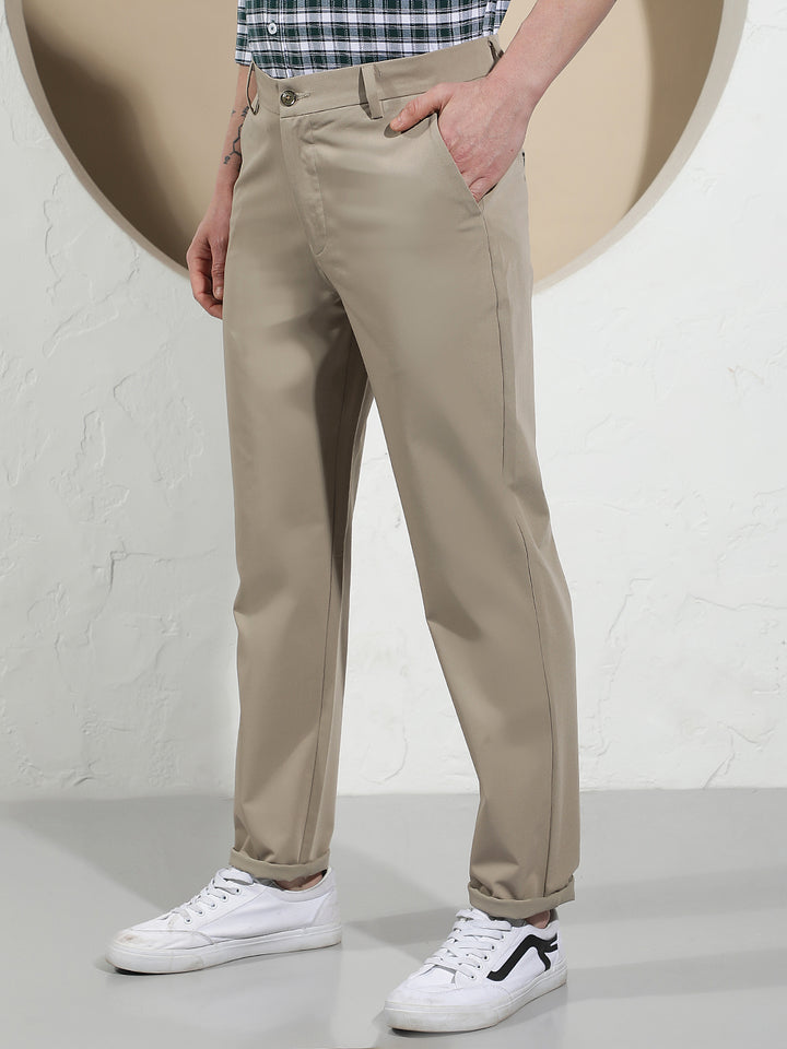 Chic Coastal Tan Khaki Trousers