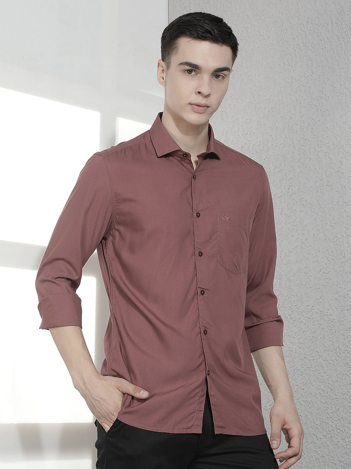 Classy Dusty Wine Modal Shirt