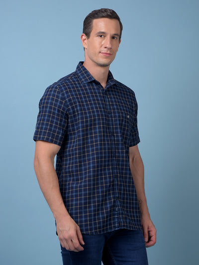 Blue Checked 100% Cotton Shirt