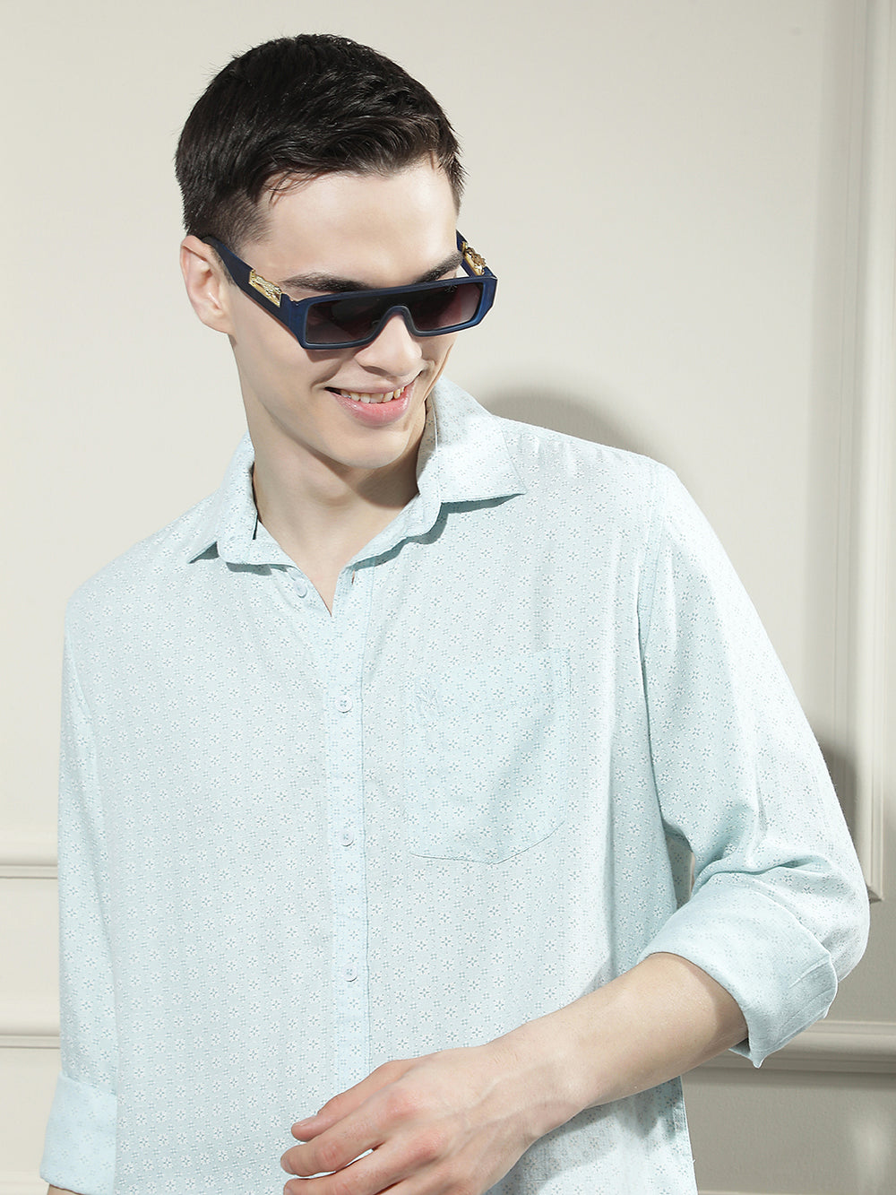 Green Floral Print Shirt