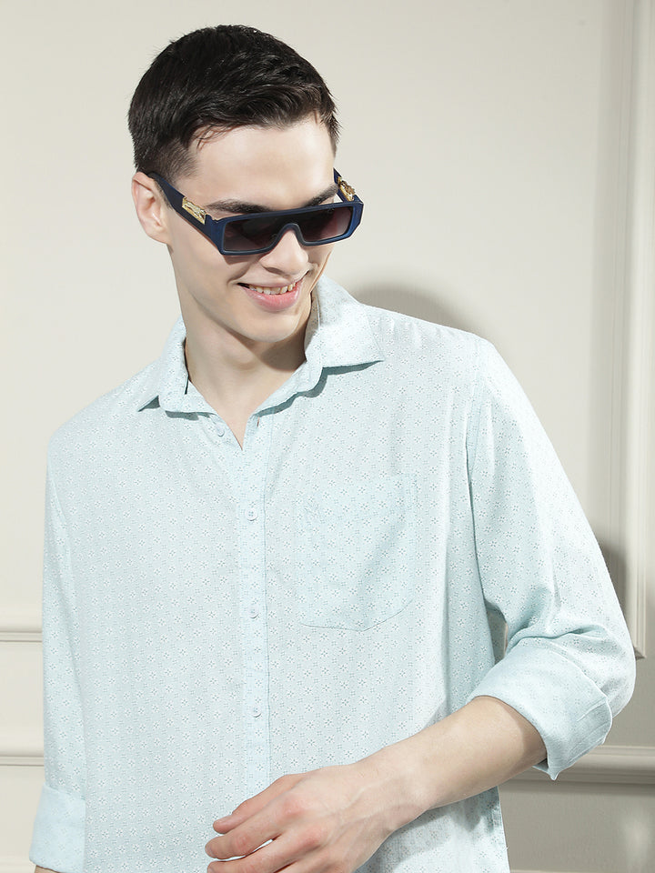Green Floral Print Shirt