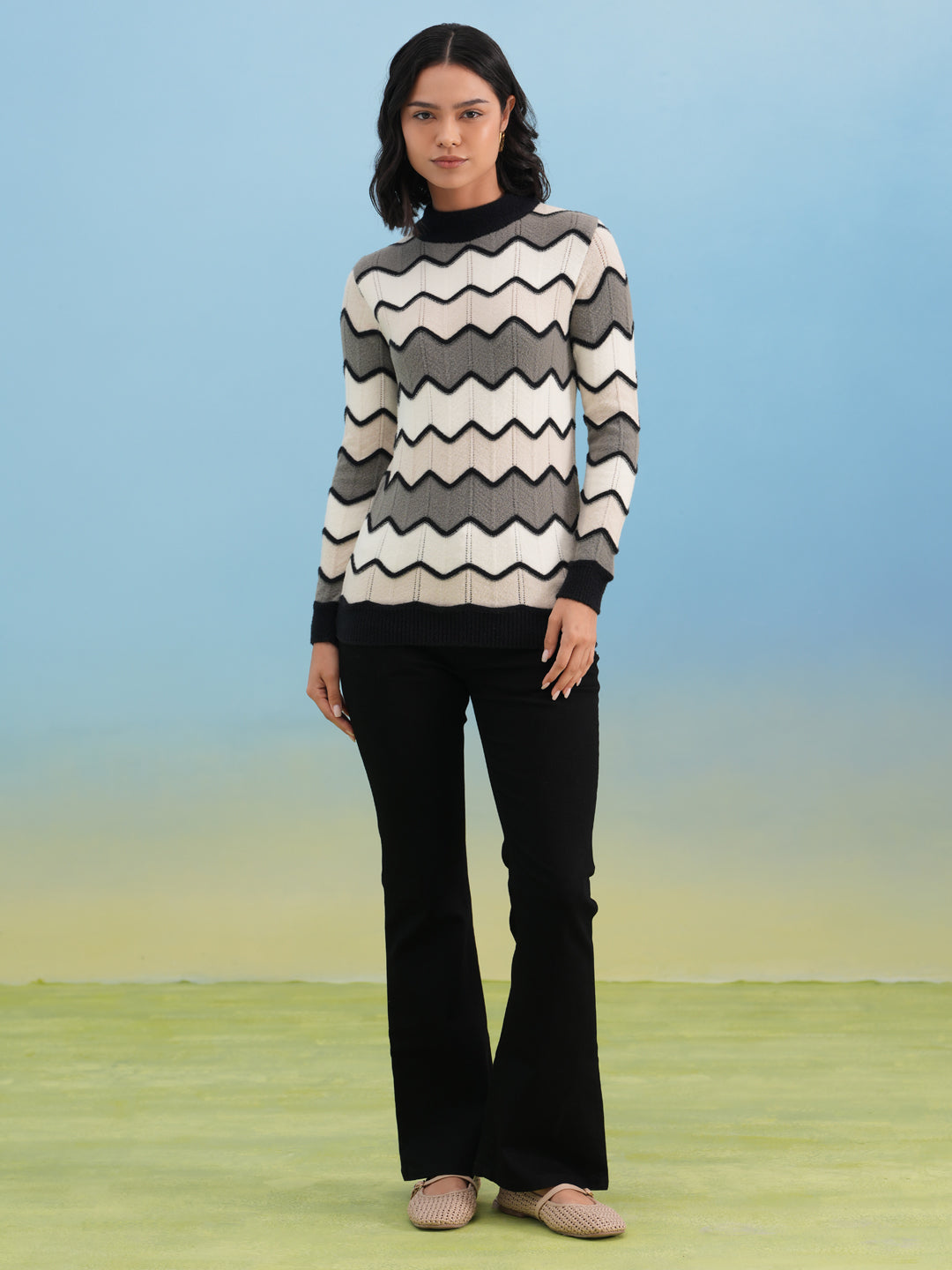 Dapper Black Chevron Sweater