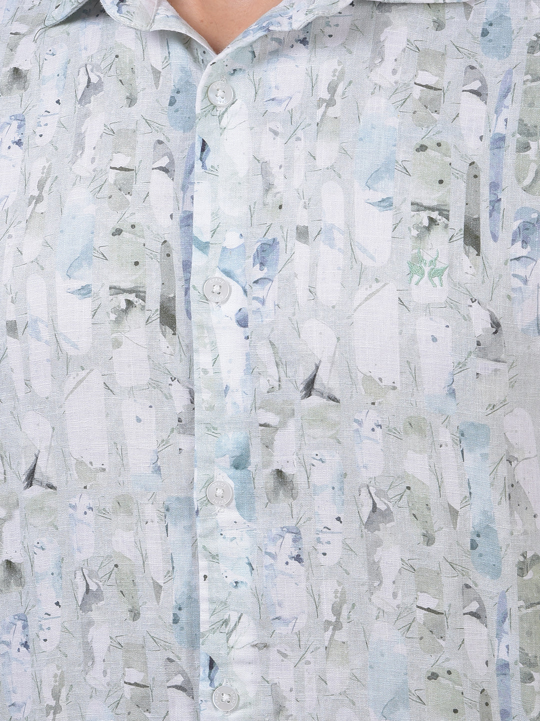 Multi-Color Printed Linen Shirt