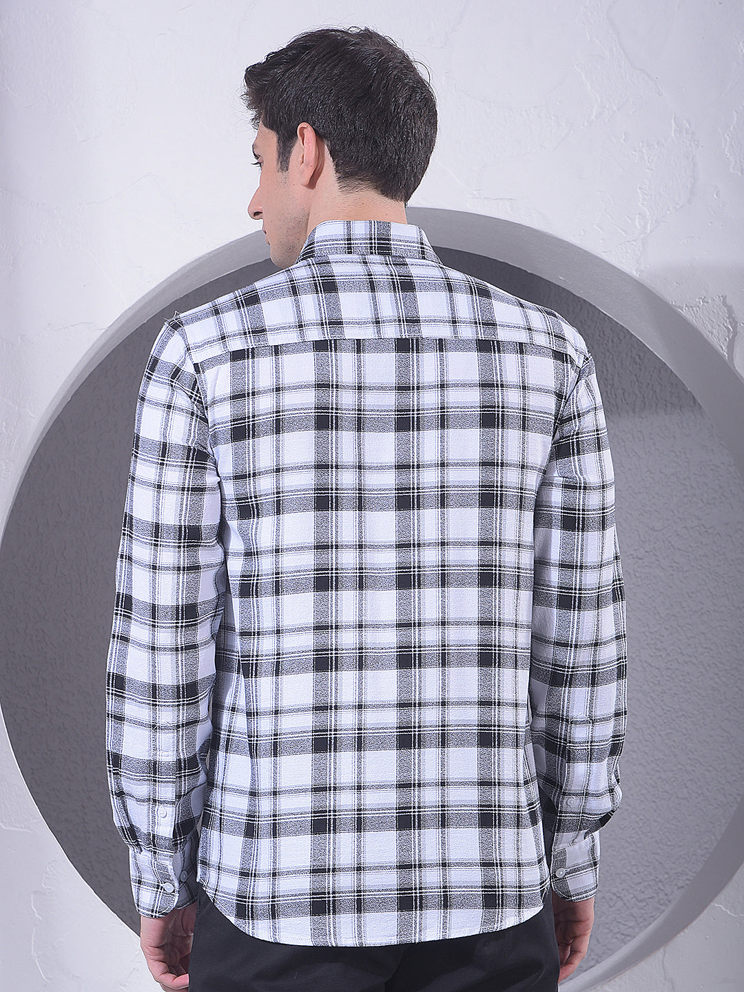 White Checked 100% Cotton Shirt