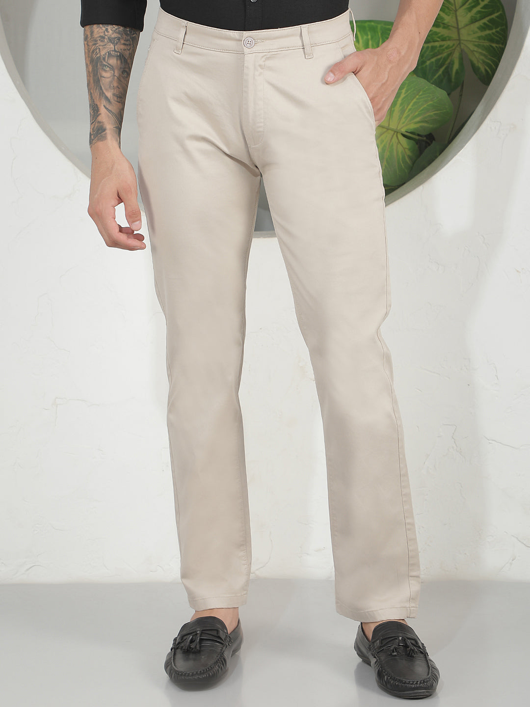 Classic Biscotti Beige Straight Trousers
