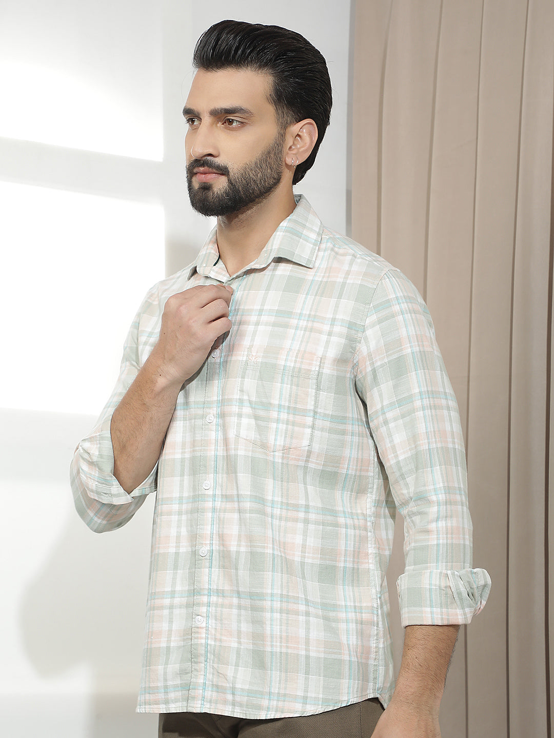 Multi-Color Checked 100% Cotton Shirt
