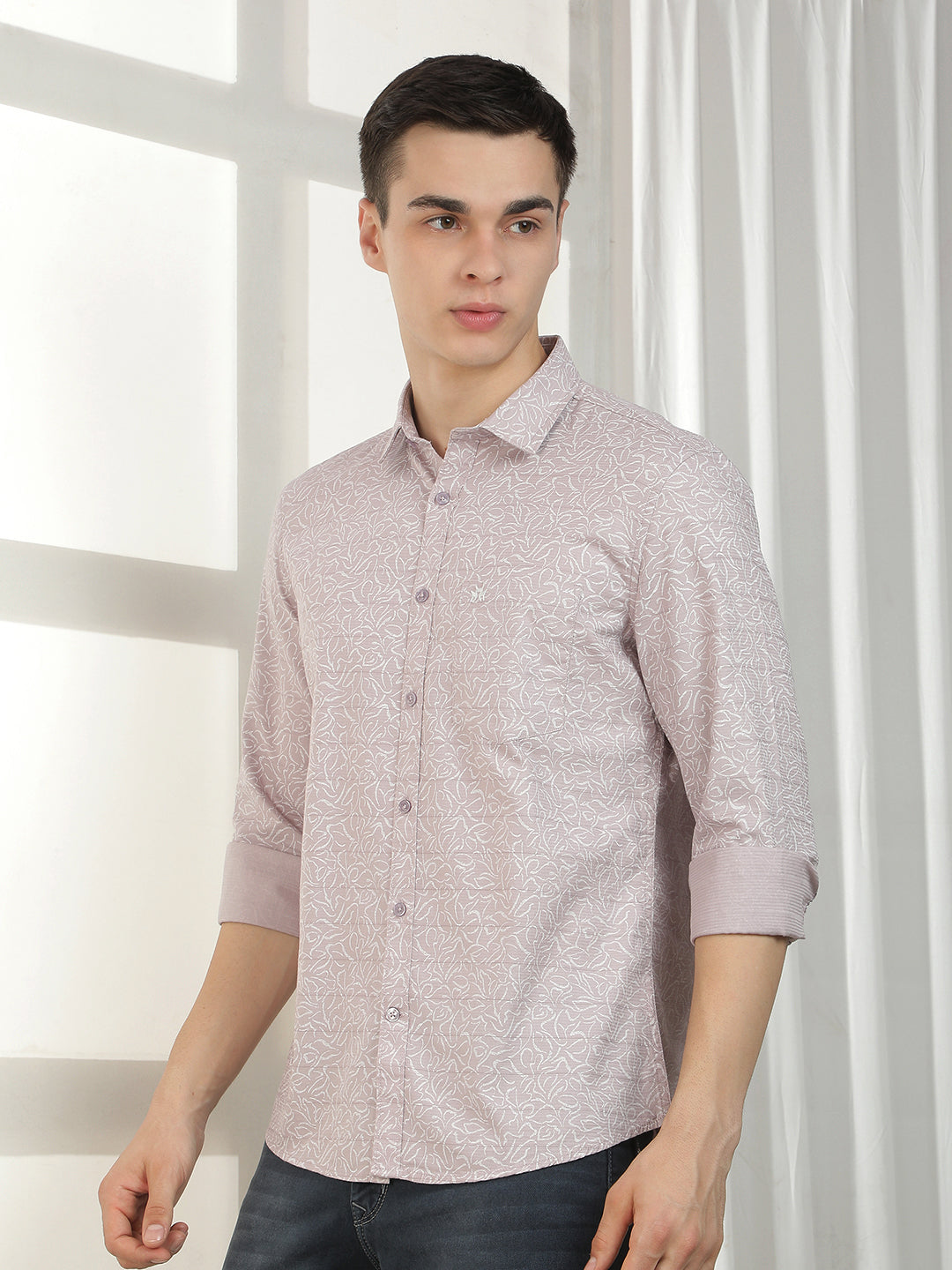 Purple Printed 100% cotton Shirt