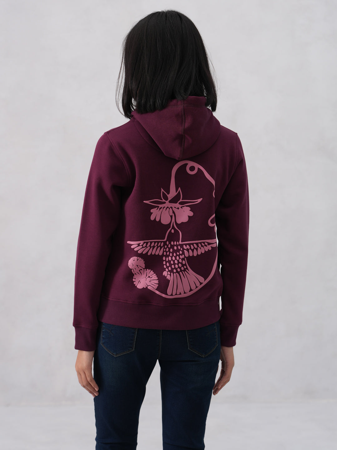 Wine Hooded Neck Sweatshirt