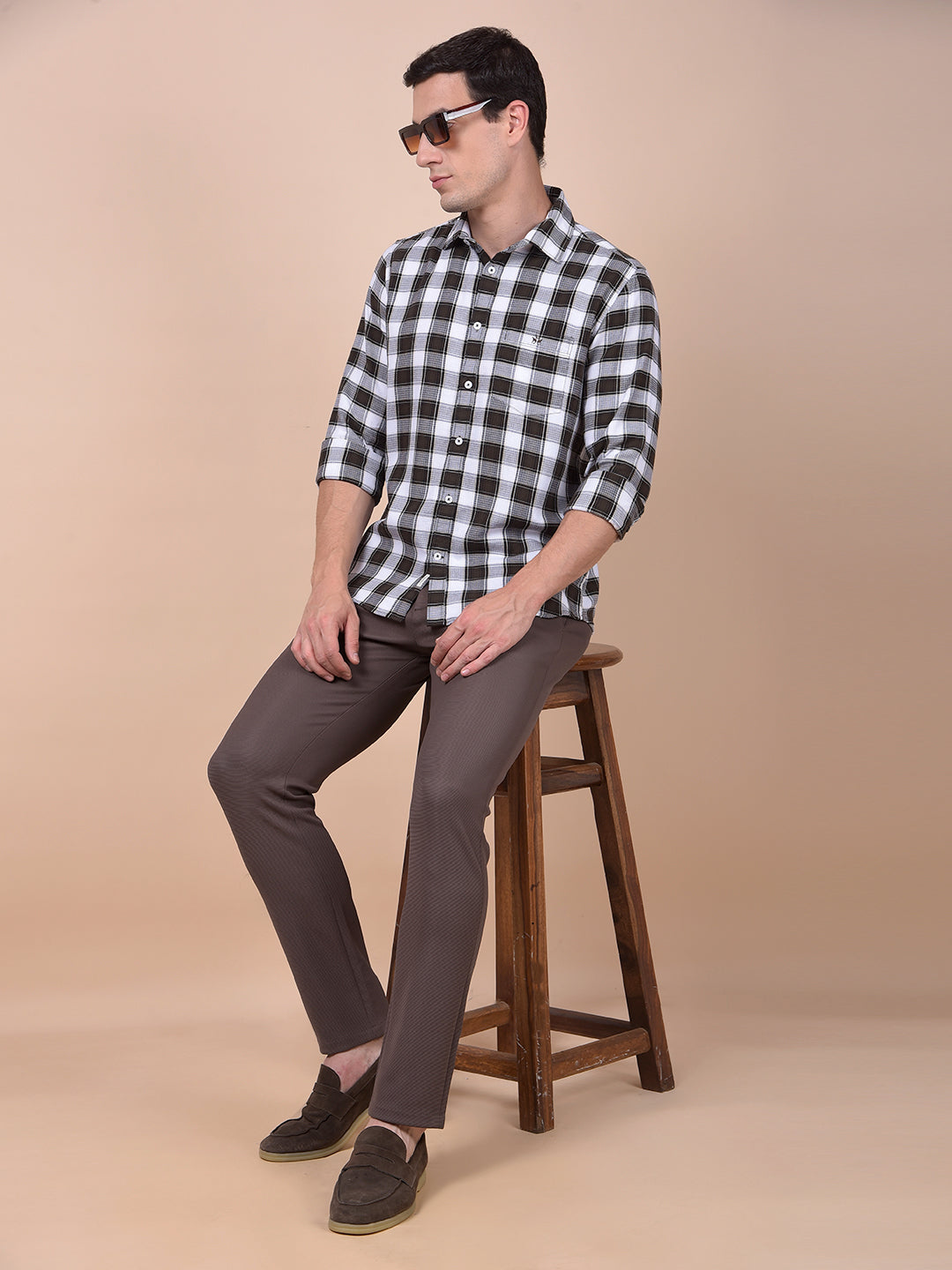 Modern Edgey Brown Knitted Trousers