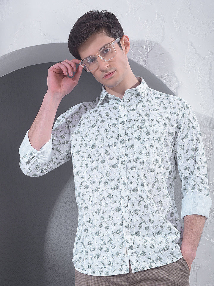 Green Floral Print Shirt