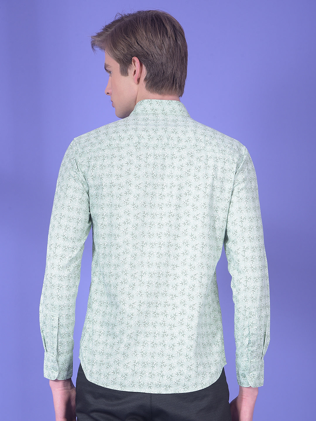 Sharp Green Floral Print Shirt