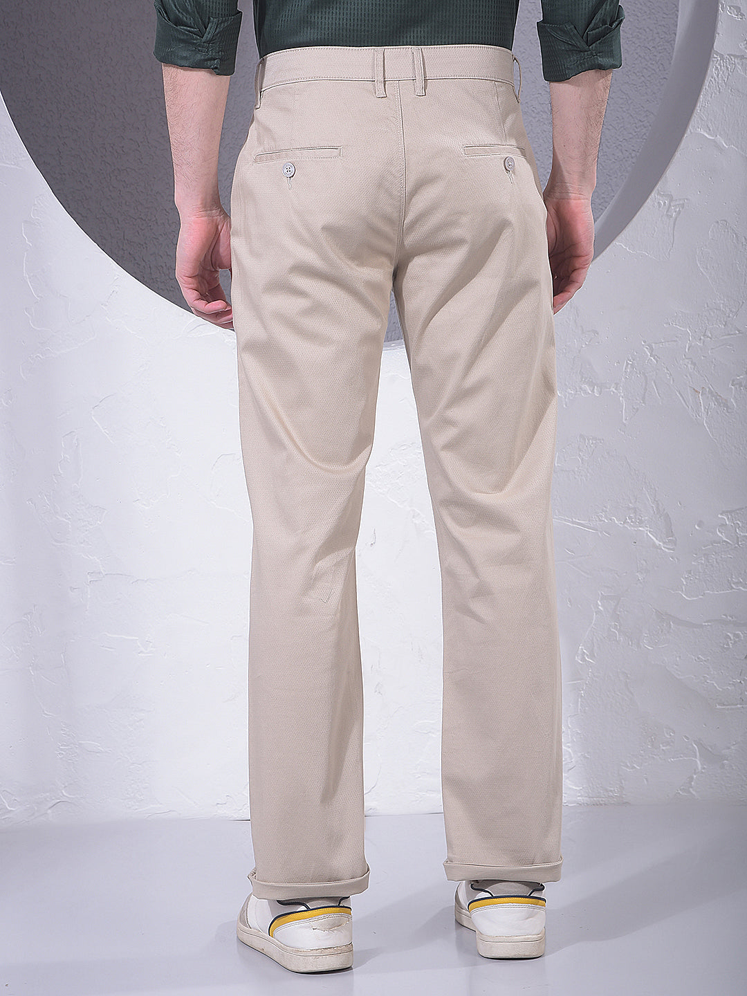Smart Beige Straight Trousers