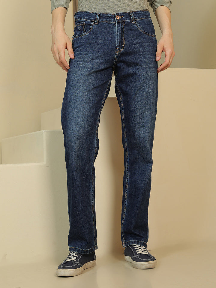 Blue Straight Stretchable Jeans