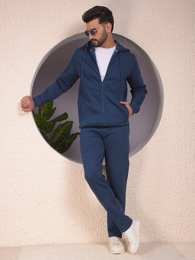 Blue Comfortable Knitted Trackpants