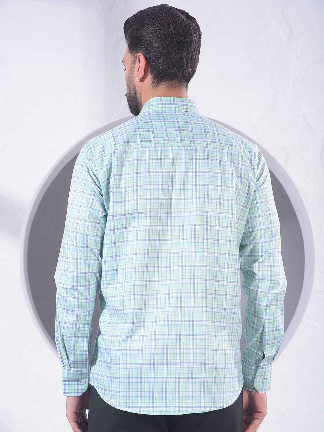 Green Checked 100% Cotton Shirt