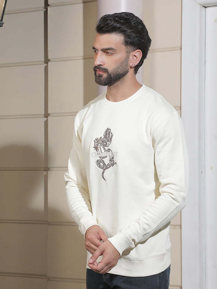 Cream Graphic Print Sweatshirt