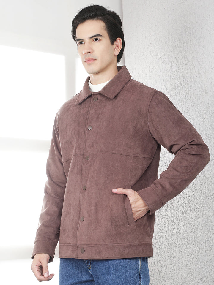 Brown Faux Suede Shacket