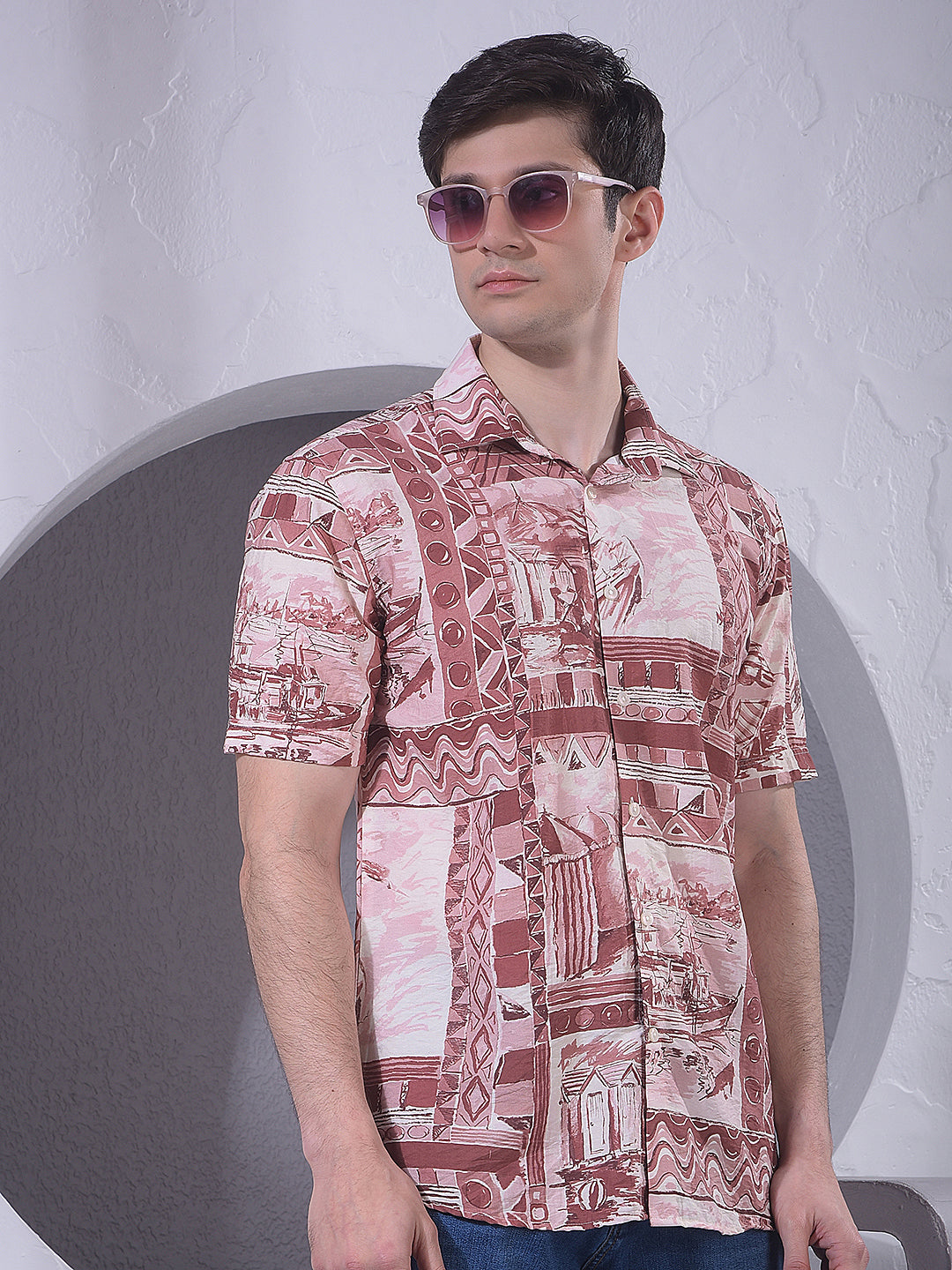 Rust Brown Heritage Print Shirt