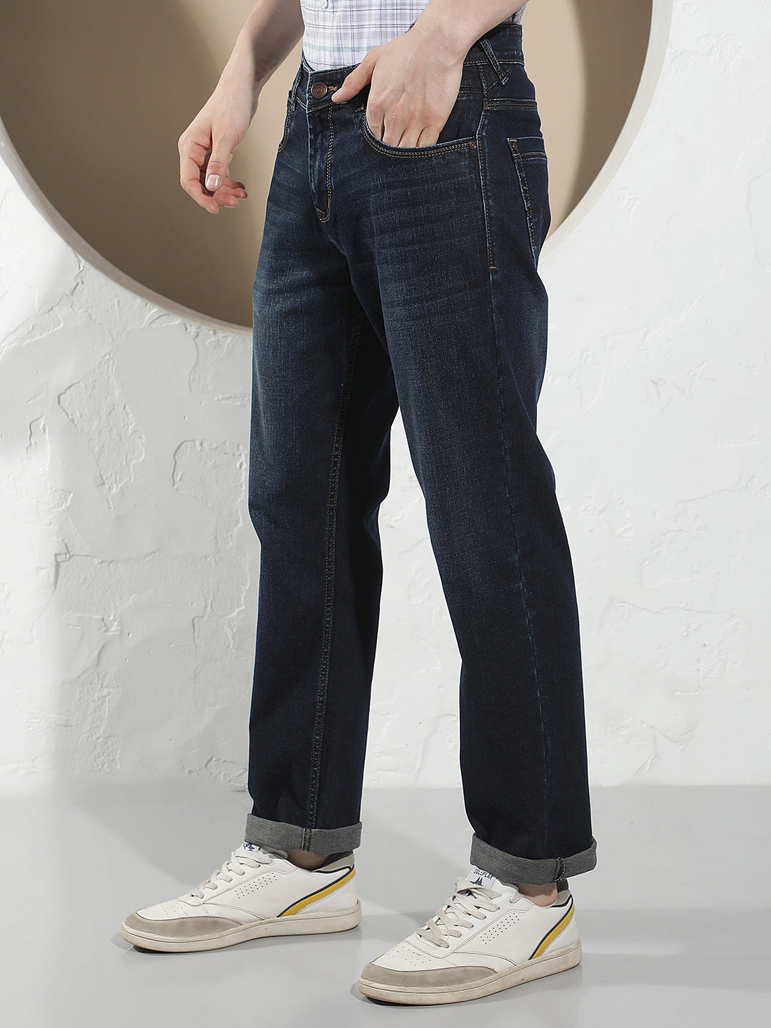 Sleek Ocean Blue Straight Jeans