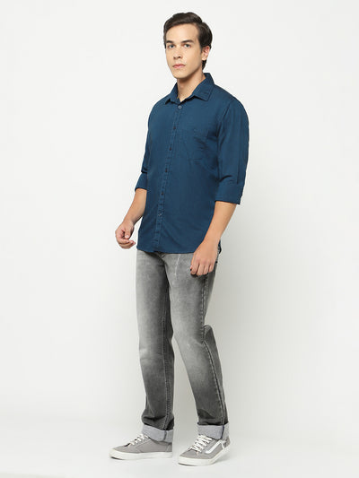 Navy Blue 100% Cotton Shirt