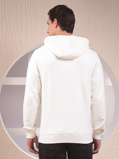 Off White Hooded Neck Sweatshirt