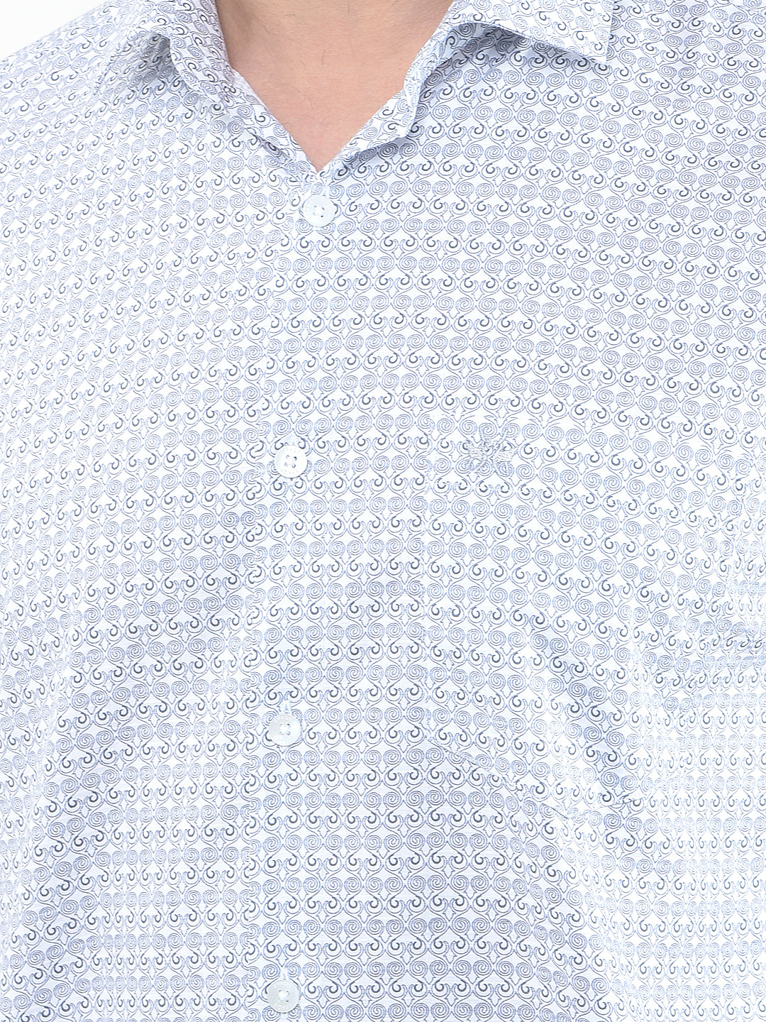 White Printed 100% Cotton Shirt
