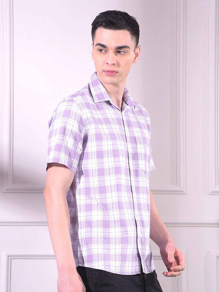 Voilet 100% Cotton Checked Shirt