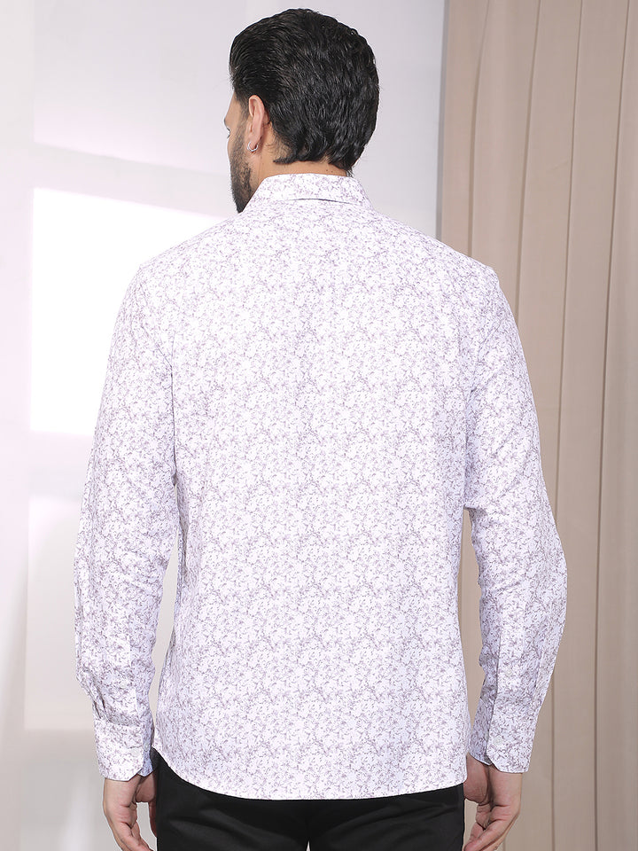 Purple Floral Print Shirt