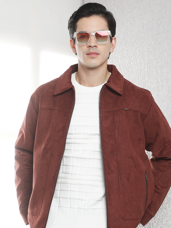 Brown Faux Suede Shacket